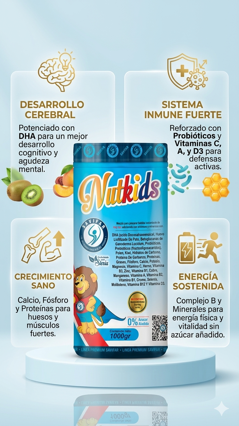 Nutkids Savifar – Nutrición Avanzada para Niños (1.000 gr)