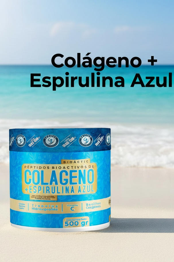 Péptidos Bioactivos de Colágeno + Espirulina Azul Savifar - 500g | Bienestar Integral y Energía